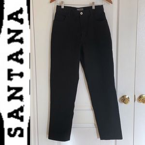 EUC Santana black denim high rise mom jeans, Sz 28